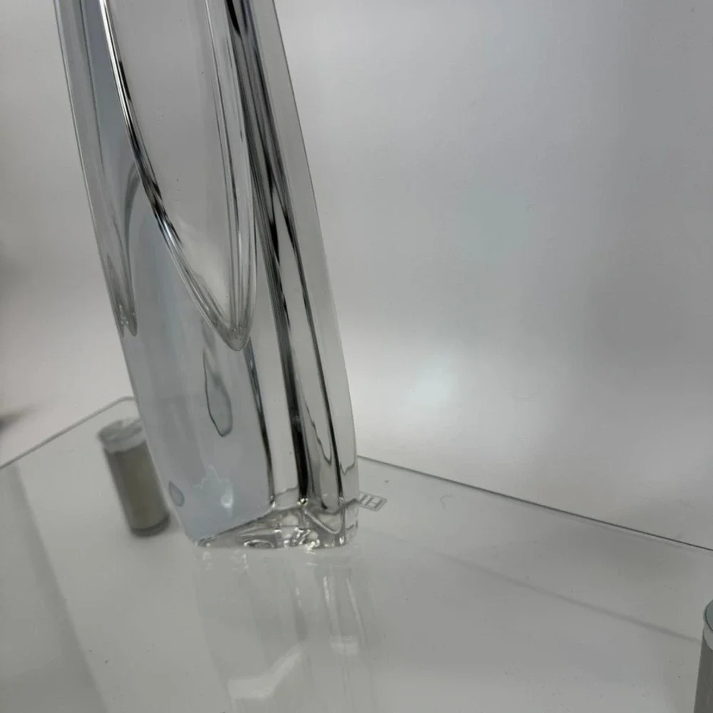 Vintage Crystal Art Glass Abstract Sculpture Vase High Quality Heavy Piece